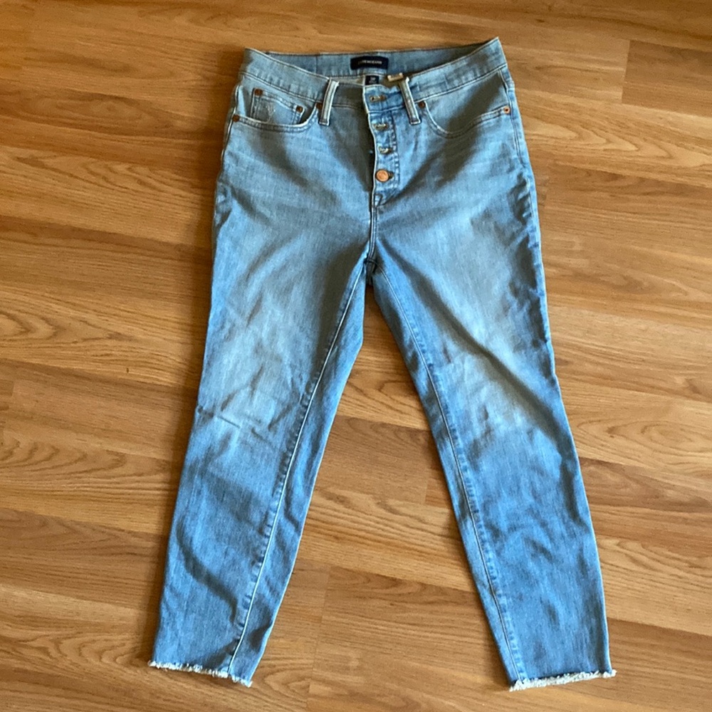 JCREW 9" High-Rise Skinny Crop Jeans: Button Front Edition